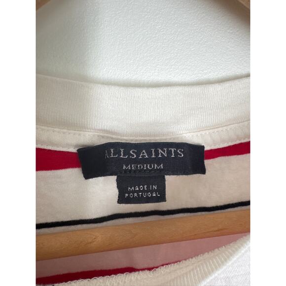 AllSaints Striped Sleeveless Tank Top in Red & White - Medium - Picture 2 of 7